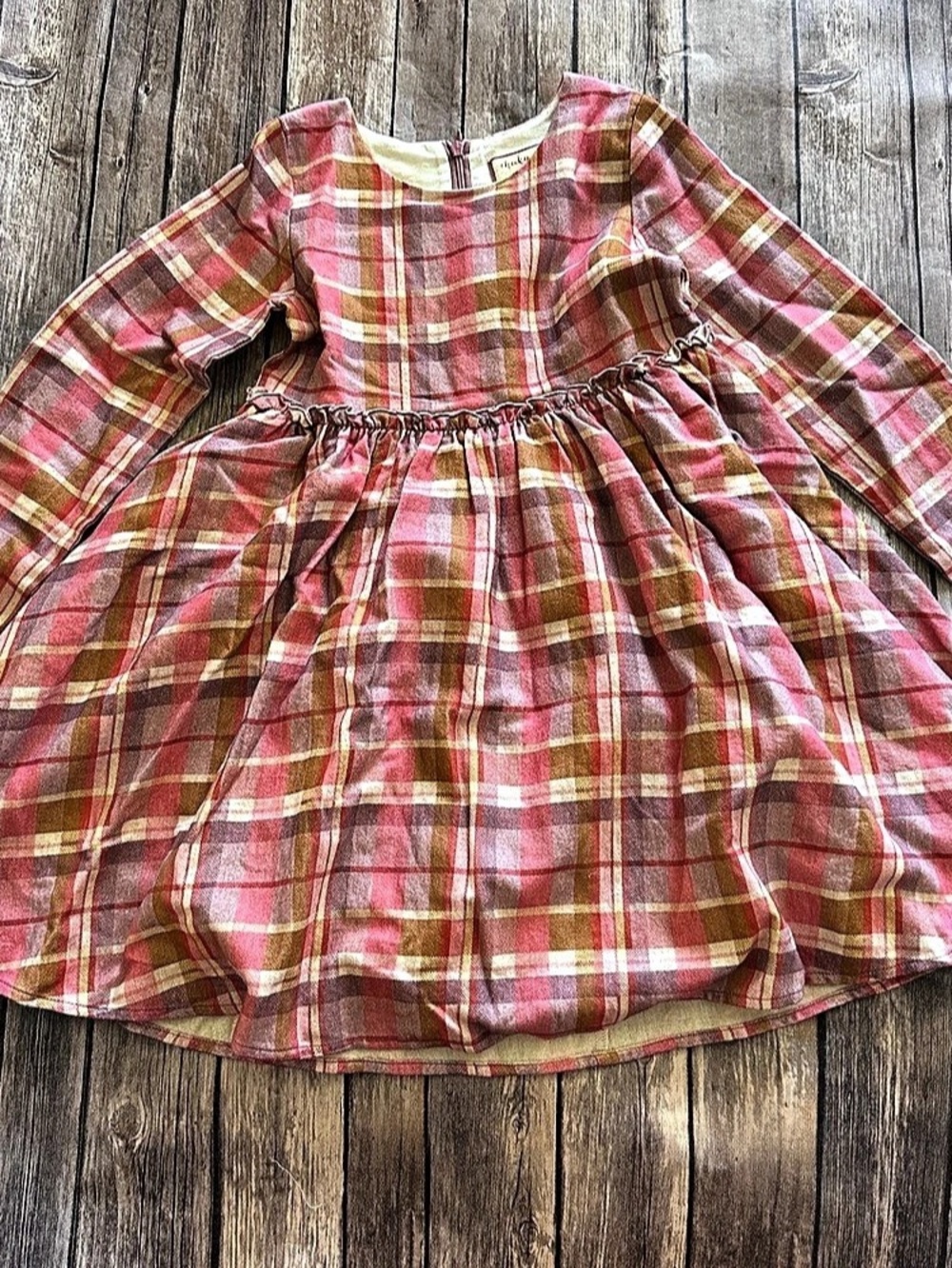 Cheeky Plum pink, beige and purple plaid dress